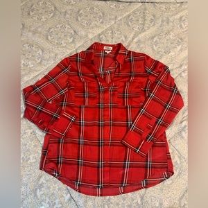 Express Portfolio button down satin dress shirt L